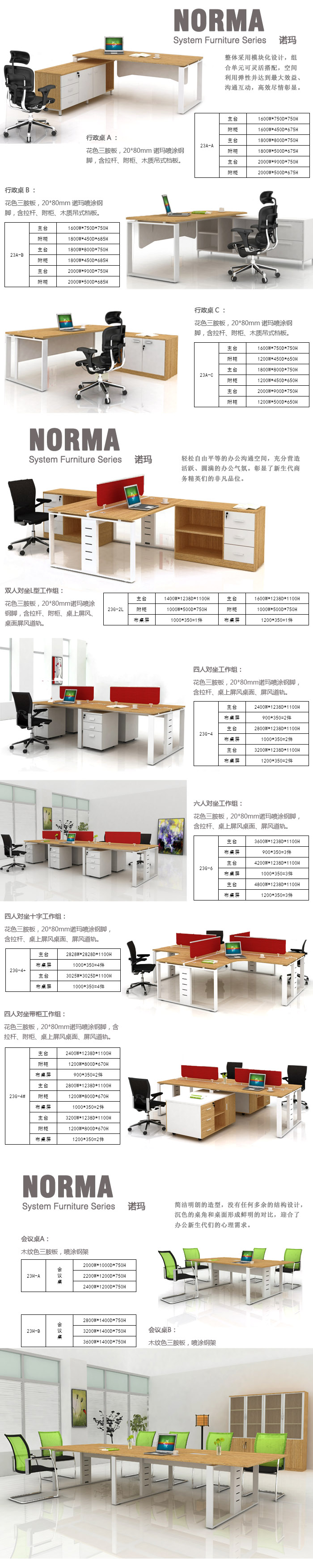 固湘源諾瑪系列板式辦公家具